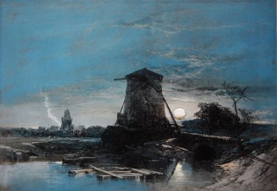 Paysage hollandais au clair de lune - Thomas Leeson the Elder Rowbotham