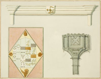 Cheminée, vitrail et boîte à neige au 35 High Street - Thomas Leeson the Elder Rowbotham