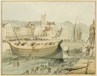Nettoyage du port flottant, 1828 - Thomas Leeson the Elder Rowbotham