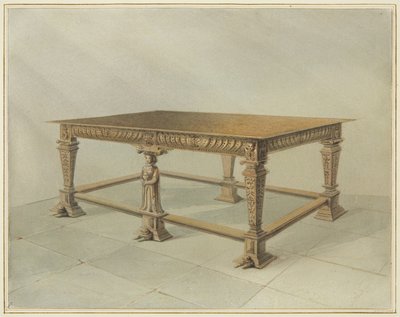 Table de communion en vieux chêne, église St John