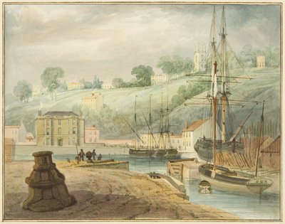 Ancien dock flottant, Hotwell Road, regardant vers Clifton et Goldney Rotunda - Thomas Leeson the Elder Rowbotham