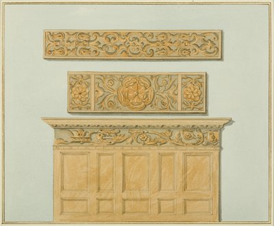 Parties du lambris et de la frise, dans le manoir de Langton - Thomas Leeson the Elder Rowbotham