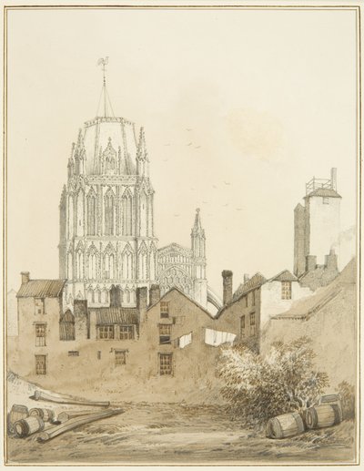 Église de Redcliffe et partie de Redcliffe Hill avec la tour de tir - Thomas Leeson the Elder Rowbotham