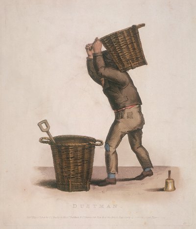 Éboueur portant un panier de déchets sur son dos, 1820 - Thomas Lord Busby