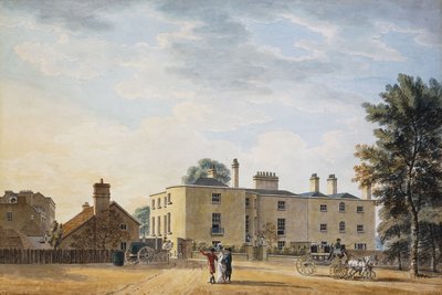 Figures devant une élégante maison de campagne - Thomas Malton Jnr.