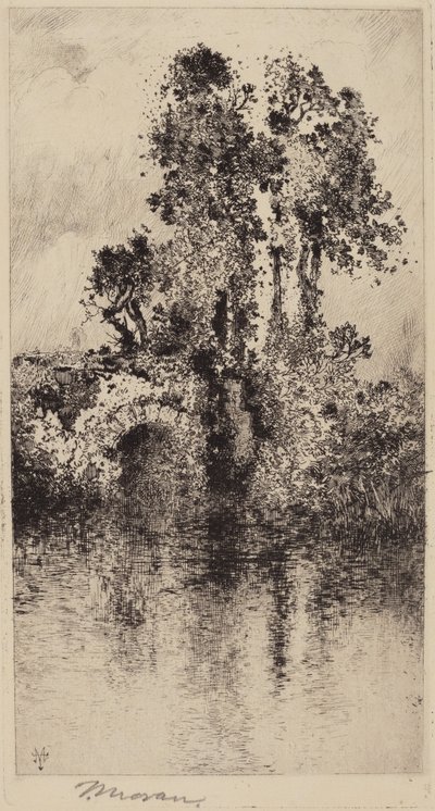 Pont et arbres - Thomas Moran