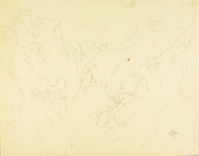 Croquis de terrain du Rocky Canyon - Thomas Moran