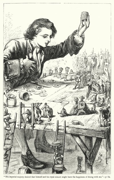 Illustration des Voyages de Gulliver par Jonathan Swift (gravure) - Thomas Morten