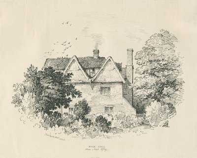 High Offley - Park Hall (dessin à la plume et encre) - Thomas Peploe Wood