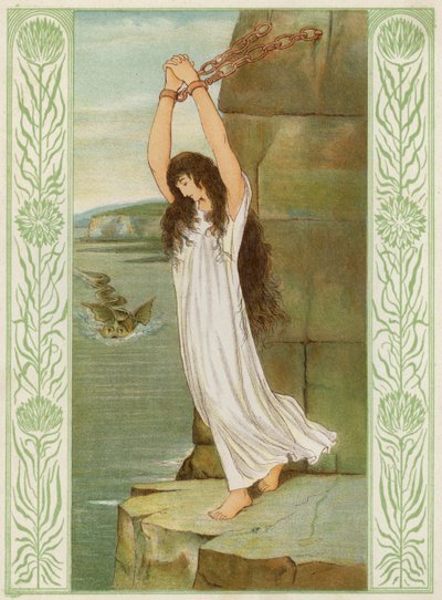 Andromède enchaînée à la falaise (lithographie en couleur) - Thomas Ralph Spence