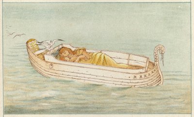 Danaé et Persée (lithographie en couleur) - Thomas Ralph Spence