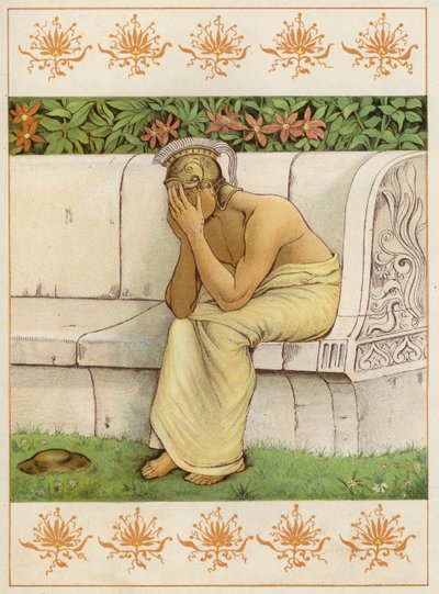 Persée pleurant, ayant tué Akrisios (lithographie en couleur) - Thomas Ralph Spence