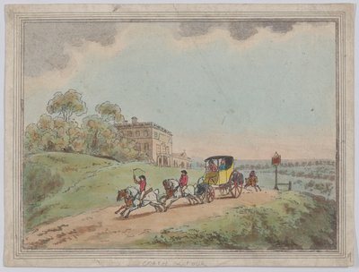 Un carrosse à quatre chevaux (tiré de *Rustic Sketches* ) - Thomas Rowlandson