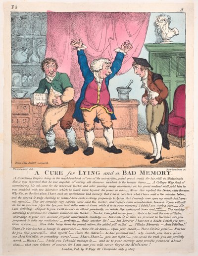 Un remède contre le mensonge et une mauvaise mémoire, 9 juillet 1807 - Thomas Rowlandson