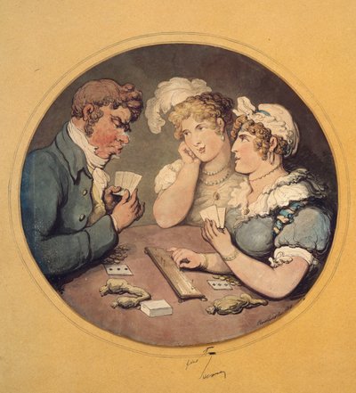 Une partie de cribbage, 1818 - Thomas Rowlandson