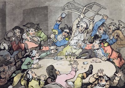 Un coup de pied à une table de hasard, pub. par J. Harris, 1787 - Thomas Rowlandson