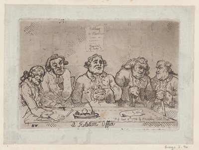 Un bureau de rotation, [8 juin 1774] réédition de 1779 - Thomas Rowlandson