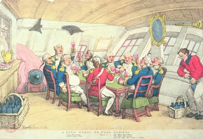 Une cabine confortable ou amiral du port (gravure en couleur) - Thomas Rowlandson