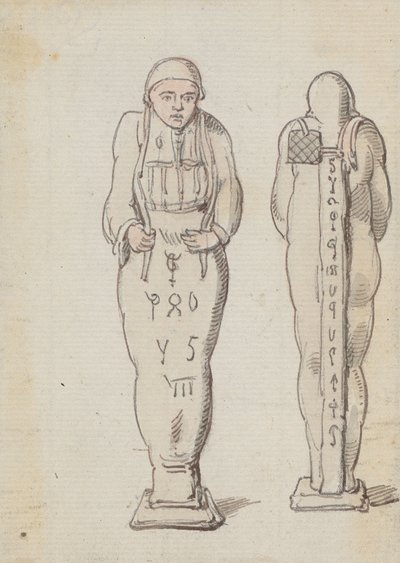 Une momie, vue de face et de dos - Thomas Rowlandson