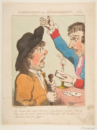Admiration avec étonnement Le Brun travesti, ou Caricatures des passions, 21 janvier 1800 - Thomas Rowlandson