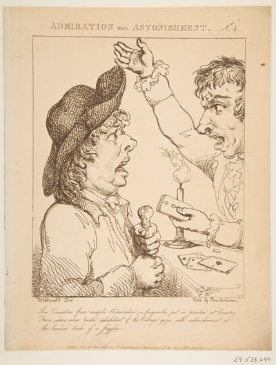Admiration avec étonnement Le Brun travesti, ou Caricatures des passions, 21 janvier 1800 - Thomas Rowlandson