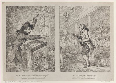 Un essai sur le sublime et le beau, le discours de la jeune fille - Thomas Rowlandson
