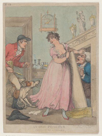 Un vieux braconnier pris dans un piège, 18 juillet 1805 - Thomas Rowlandson