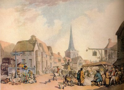 Scène de village anglais ancien - Thomas Rowlandson