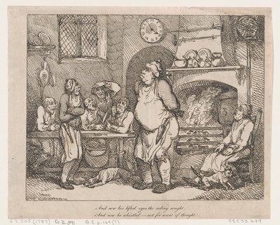 Et alors, ses yeux levés se tournèrent vers le plafond… - Thomas Rowlandson