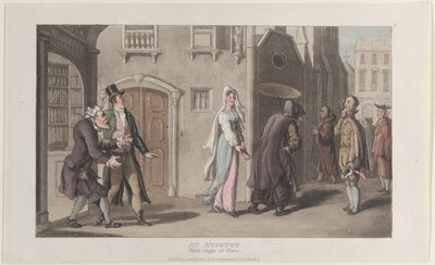 À Avignon, première vue de Clara, du Journal des voyages sentimentaux, 1er décembre 1817 - Thomas Rowlandson