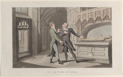 À la tombe de Laura, du Journal des voyages sentimentaux dans les provinces du sud, 1817-21 - Thomas Rowlandson