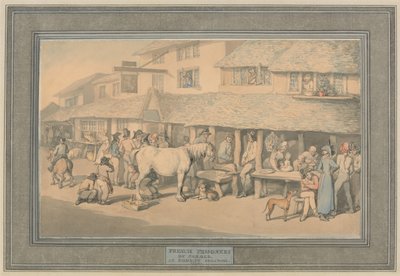 Bodmin, Cornouailles : des prisonniers français en liberté conditionnelle - Thomas Rowlandson
