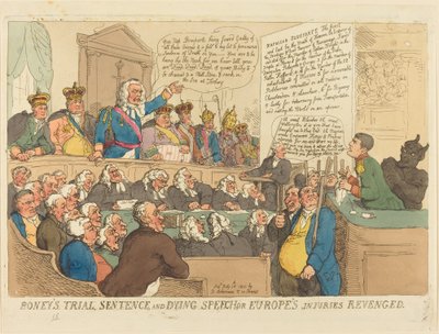 Le procès, la sentence et le discours de mort de Boney - Thomas Rowlandson