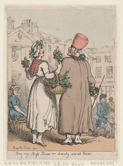 Achetez mes roses mousseuses, ou Dainty Sweet briar, 1811 - Thomas Rowlandson