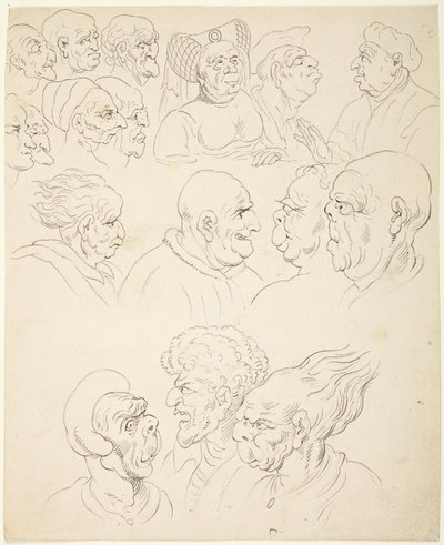 Têtes caricaturales - Thomas Rowlandson