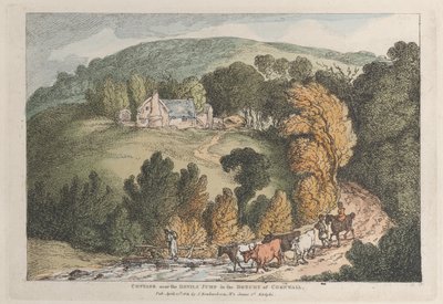 Cottage près du saut du diable dans le duché de Cornouailles, de Vues en Cornouailles, 12 avril 1812 - Thomas Rowlandson