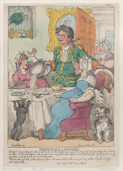 Instructions aux valets de pied, 10 novembre 1807 - Thomas Rowlandson