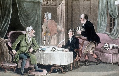 Le docteur Syntax rédigeant son testament - Thomas Rowlandson