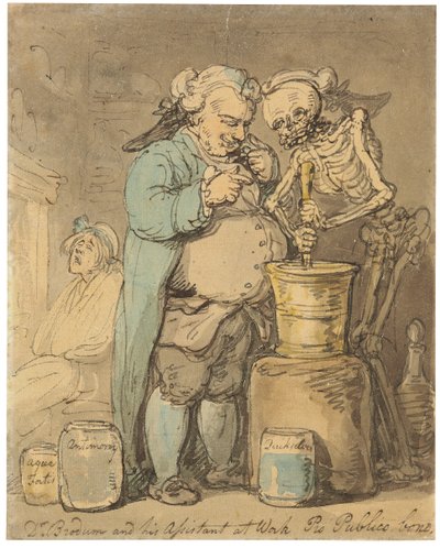Dr. Brodum et son assistant au travail Pro Bono Publico - Thomas Rowlandson