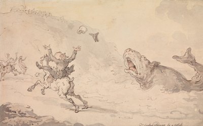 Le Dr Syntax, effrayé par une baleine - Thomas Rowlandson