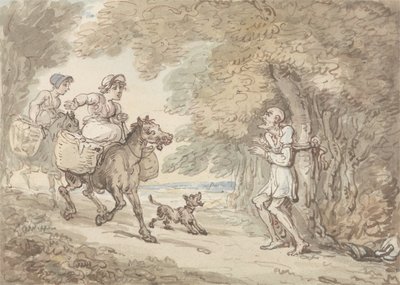 Dr Syntax attaché à un arbre par des bandits - Thomas Rowlandson