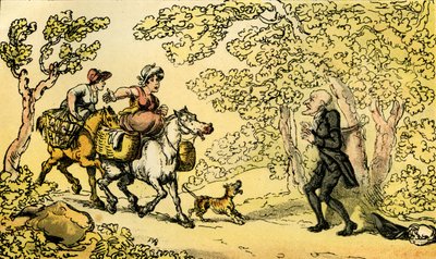 Le Dr Syntax attaché à un arbre par des bandits - Thomas Rowlandson