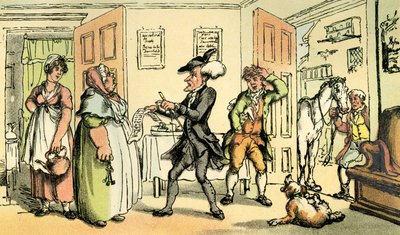 Dr Syntax disputant sa note avec la logeuse - Thomas Rowlandson