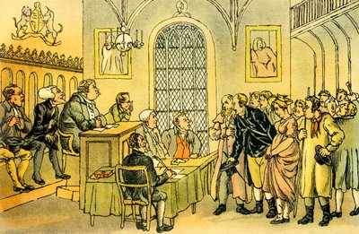 Dr Syntax dans un tribunal - Thomas Rowlandson
