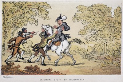 Le docteur Syntax arrêté par des bandits - dans « Les trois tours du docteur Syntax : à la recherche du pittoresque, de la consolation et d