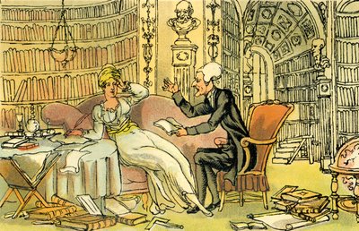 Dr Syntax avec une beauté bas-bleu - Thomas Rowlandson