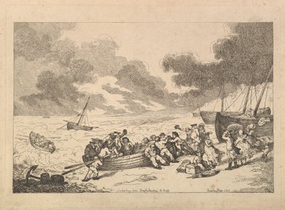 Embarquement de Brighthelmstone à Dieppe, de Imitations of Modern Drawings, 1787 - Thomas Rowlandson