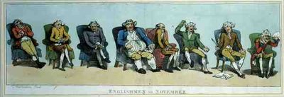 Les Anglais en Novembre, publié par S.W. Fores - Thomas Rowlandson