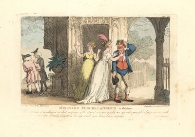 Femme à la mode envoyant un message verbal via un fou - Thomas Rowlandson