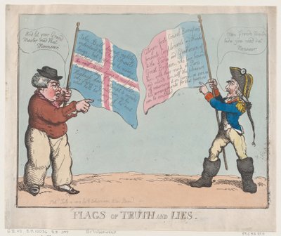 Drapeaux de la vérité et du mensonge, 10 juillet 1803 - Thomas Rowlandson